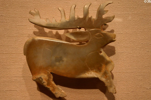 Jade stag from Western Zhou dynasty of China (11thC BCE) in Sackler Gallery. Washington, DC.