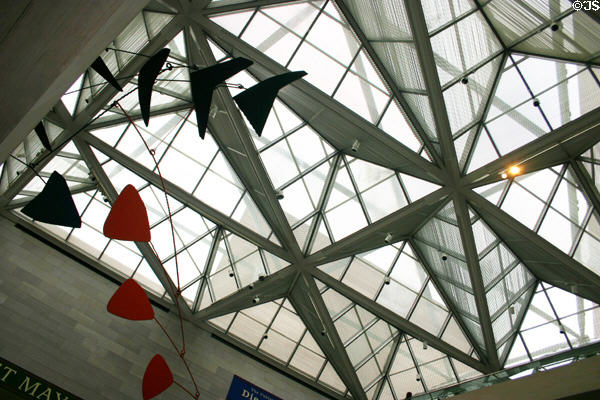 Details of skylights by I.M. Pei in National Gallery of Art (east building) with Alexander Calder mobile. Washington, DC.