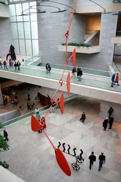 Walkways by I.M. Pei in National Gallery of Art (east building) with Alexander Calder mobile. Washington, DC.