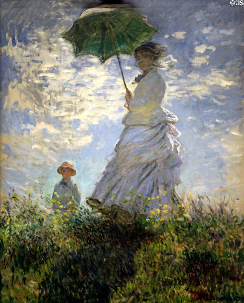 Woman with a Parasol - Madame Monet & Her Son painting (1875) by Claude Monet at National Gallery of Art. Washington, DC.