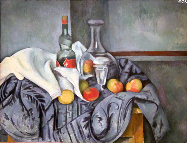 Peppermint Bottle painting (1893-5) by Paul Cézanne at National Gallery of Art. Washington, DC.