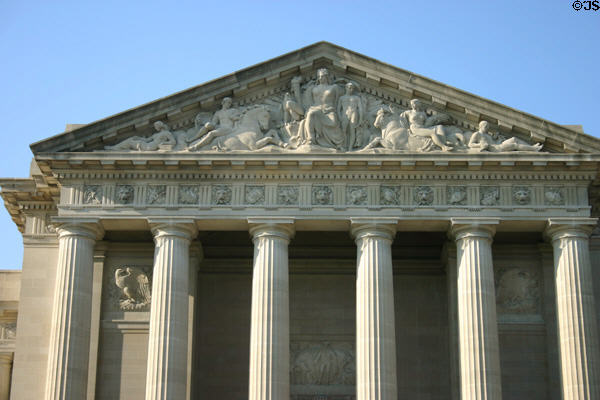 Pediment & columns of EPA Building. Washington, DC.