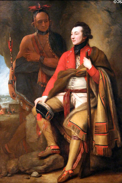 Colonel Guy Johnson and Karonghyontye (Captain David Hill) painting (1776) by Benjamin West at National Gallery of Art. Washington, DC.