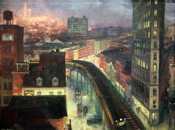 City from Greenwich painting (1922) by John Sloan at National Gallery of Art. Washington, DC.