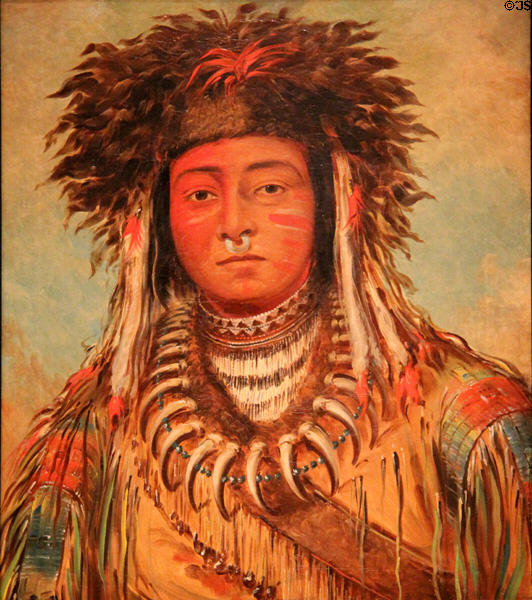 Boy Chief-Ojibwa portrait (1843) by George Catlin at National Gallery of Art. Washington, DC.