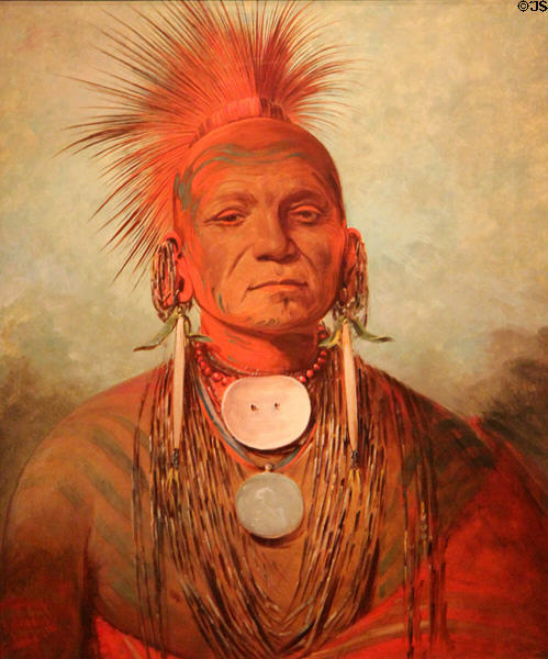 See-non-ty-a an Iowa Medicine Man portrait (1844-5) by George Catlin at National Gallery of Art. Washington, DC.