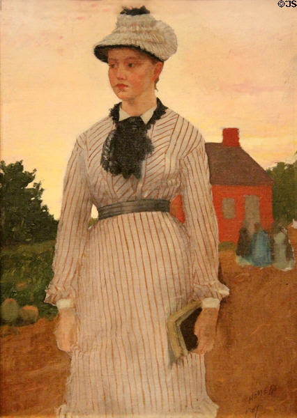 Red School House painting (1873) by Winslow Homer at National Gallery of Art. Washington, DC.