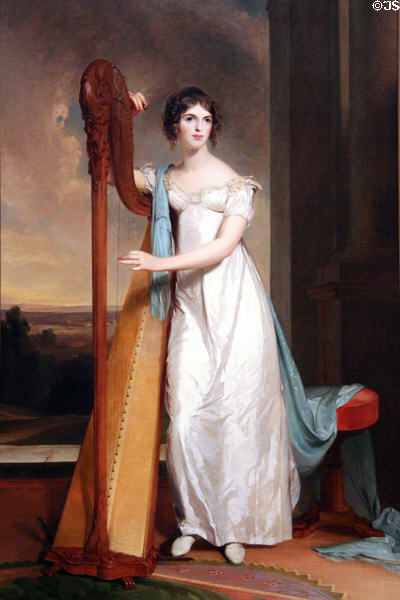 Lady with Harp: Eliza Ridgely portrait (1818) by Thomas Sully at National Gallery of Art. Washington, DC.