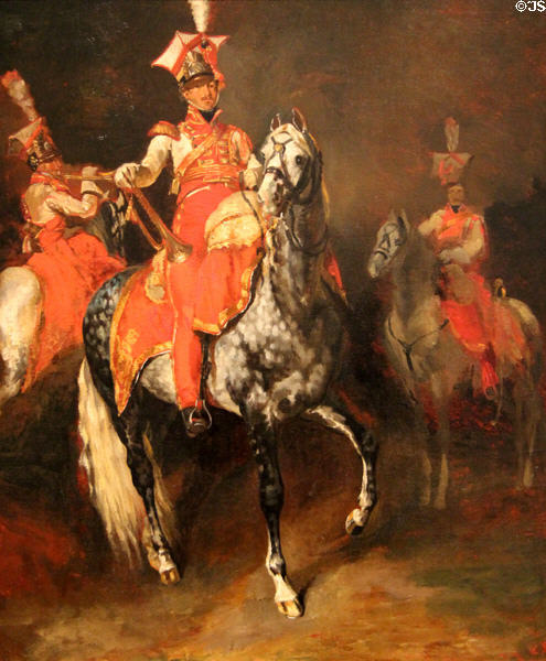 Mounted Trumpeters of Napoleon's Imperial Guard painting (c1813-4) by Théodore Géricault at National Gallery of Art. Washington, DC.