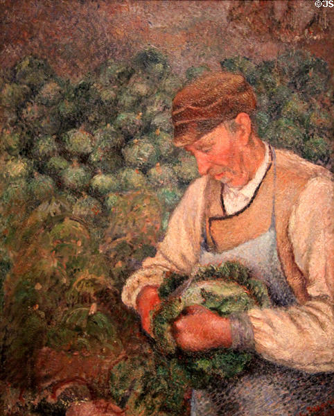 Gardener - Old Peasant with Cabbage painting (1883-95) by Camille Pissarro at National Gallery of Art. Washington, DC.