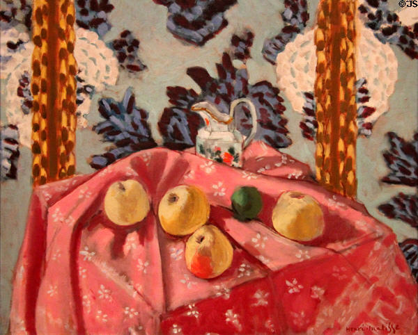 Still Life with Apples on a Pink Tablecloth painting (1924) by Henri Matisse at National Gallery of Art. Washington, DC.