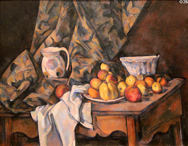 Still Life with Apples & Peaches painting (c1905) by Paul Cézanne at National Gallery of Art. Washington, DC.