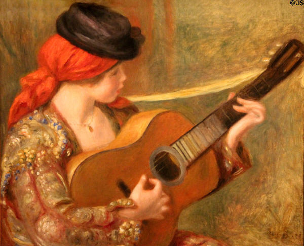 Young Spanish Woman with Guitar painting (1898) by Auguste Renoir at National Gallery of Art. Washington, DC.