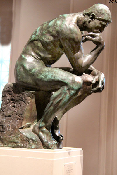 The Thinker sculpture (1880) by Auguste Rodin at National Gallery of Art. Washington, DC.