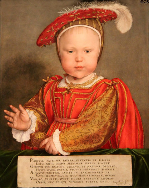 Portrait of Edward VI as a Child (c1538) by Hans Holbein the Younger at National Gallery of Art. Washington, DC.