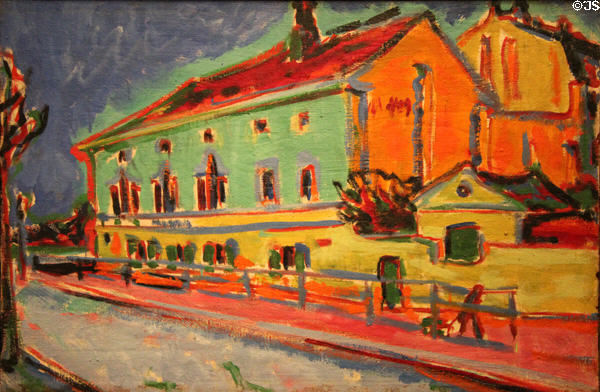 Houses in Dresden painting (1909-10) by Ernst Ludwig Kirchner at National Gallery of Art. Washington, DC.