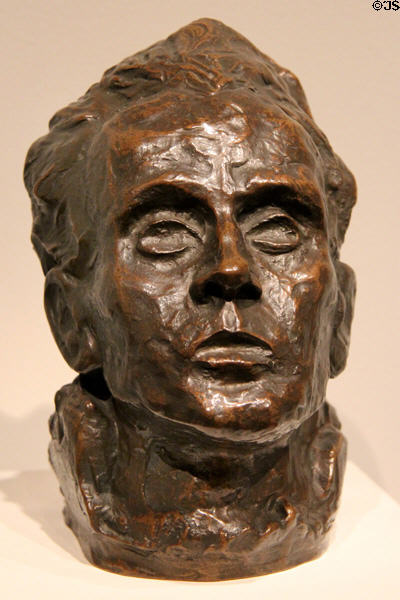 Self-portrait bronze bust (c1917) by Egon Schiele of Austria at National Gallery of Art. Washington, DC.