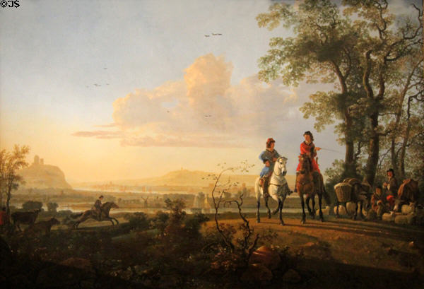 Horsemen & Herdsmen with Cattle painting (c1660) by Aelbert Cuyp at National Gallery of Art. Washington, DC.