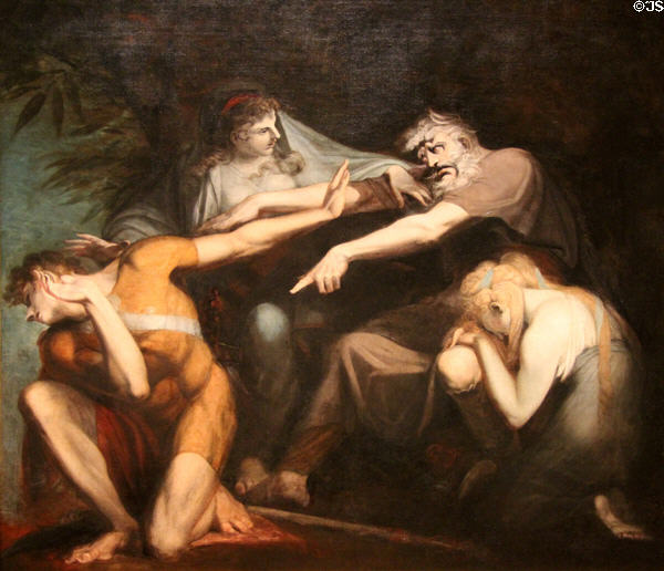 Oedipus Cursing His Son, Polynices painting (1786) by Henry Fuseli at National Gallery of Art. Washington, DC.