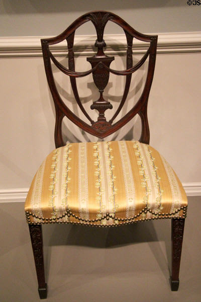 Mahogany sidechair with urn back (1790-1800) from Salem, MA at National Gallery of Art. Washington, DC.