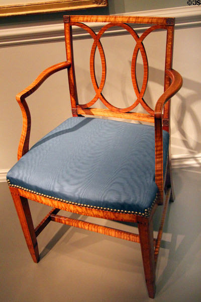 Maple armchair with ring back (1795-1805) possibly by John Seymour & Thomas Seymour of Boston at National Gallery of Art. Washington, DC.