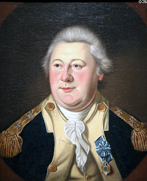 Henry Knox, Revolutionary leader painting (c1783) by Charles Peale Polk after Charles Willson Peale at National Portrait Gallery. Washington, DC.