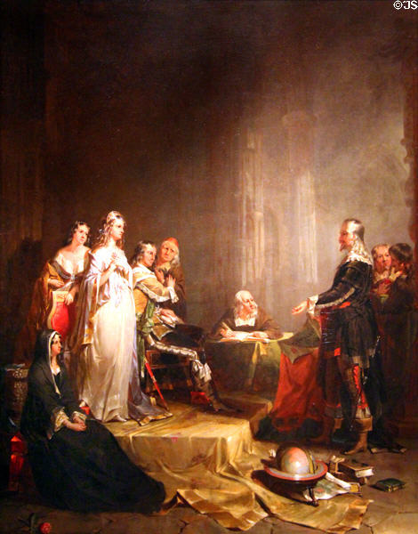 Columbus before the Queen painting (1841) by Peter Frederick Rothermel at Smithsonian American Art Museum. Washington, DC.