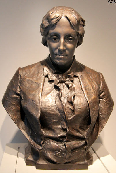Louisa May Alcott bronze bust (cast of 1891 plaster) by Frank Edwin Elwell at National Portrait Gallery. Washington, DC.