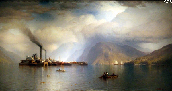 Storm on the Hudson painting (1866) by Samuel Colman at Smithsonian American Art Museum. Washington, DC.