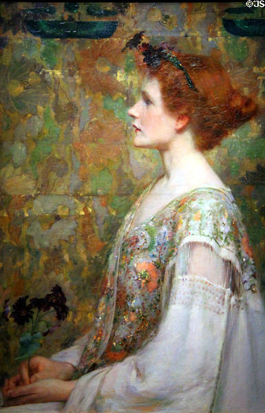 Woman with Red Hair painting (1894) by Albert Herter at Smithsonian American Art Museum. Washington, DC.