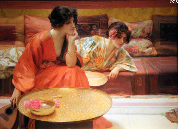 Idle Hours painting (1895) by H. Siddons Mowbray at Smithsonian American Art Museum. Washington, DC.