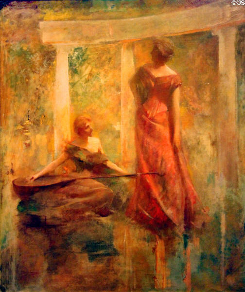 Music painting (c1895) by Thomas Wilmer Dewing at Smithsonian American Art Museum. Washington, DC.
