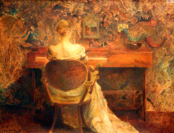 The Spinet painting (c1902) by Thomas Wilmer Dewing at Smithsonian American Art Museum. Washington, DC.