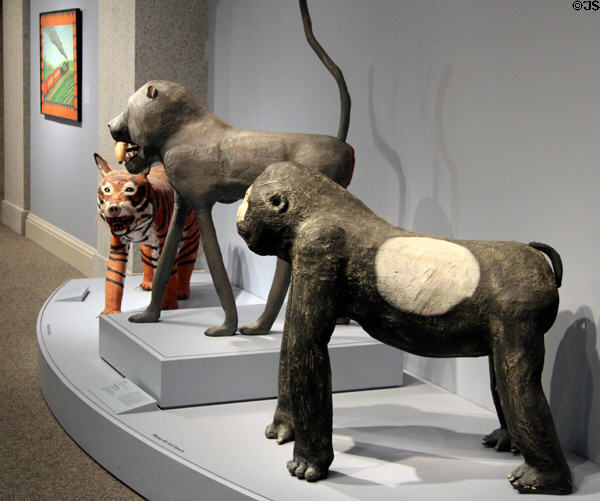 Modern American folk sculpture at Smithsonian American Art Museum. Washington, DC.
