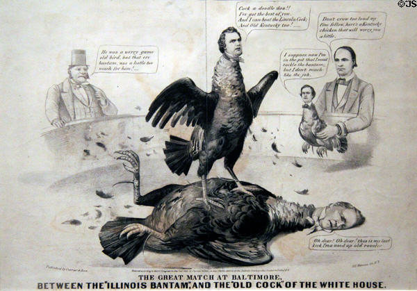 Great Match at Baltimore cartoon (1860) about Stephen A. Douglas candidacy by Currier & Ives at National Portrait Gallery. Washington, DC.