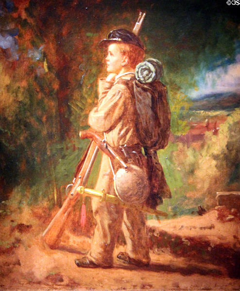 Little Soldier painting (1864) by Eastman Johnson at Smithsonian American Art Museum. Washington, DC.