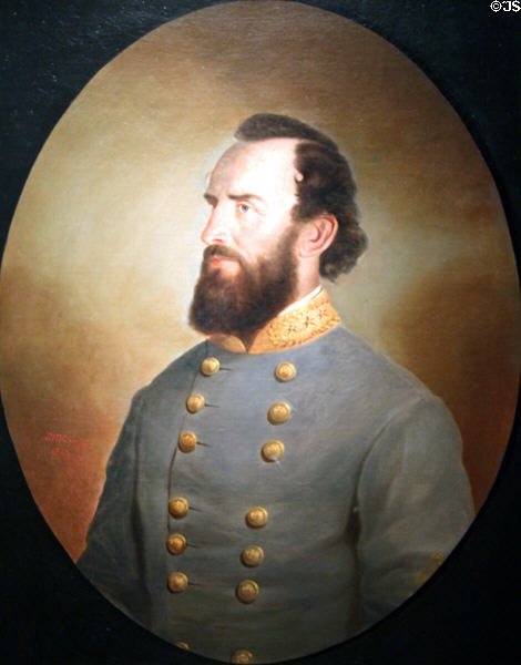 Confederate General Thomas Jonathan "Stonewall" Jackson portrait (1864) by J.W. King at National Portrait Gallery. Washington, DC.