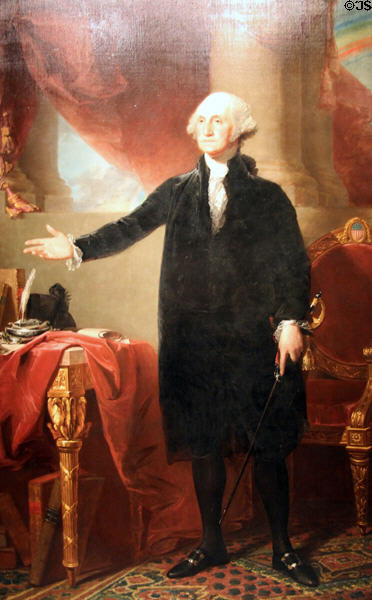 George Washington portrait (1796) by Gilbert Stuart at National Portrait Gallery. Washington, DC.
