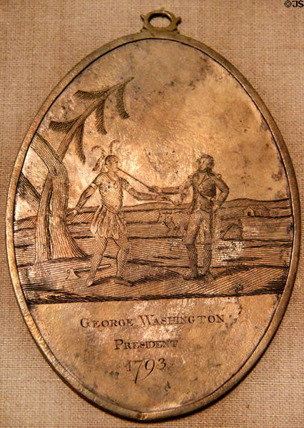 George Washington silver medal (1793) at National Portrait Gallery. Washington, DC.
