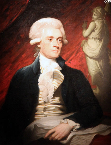Thomas Jefferson portrait (1786) by Mather Brown at National Portrait Gallery. Washington, DC.