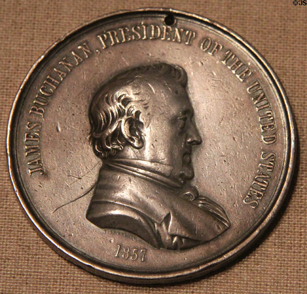 James Buchanan silver medal (1857) by Salathiel Ellis at National Portrait Gallery. Washington, DC.