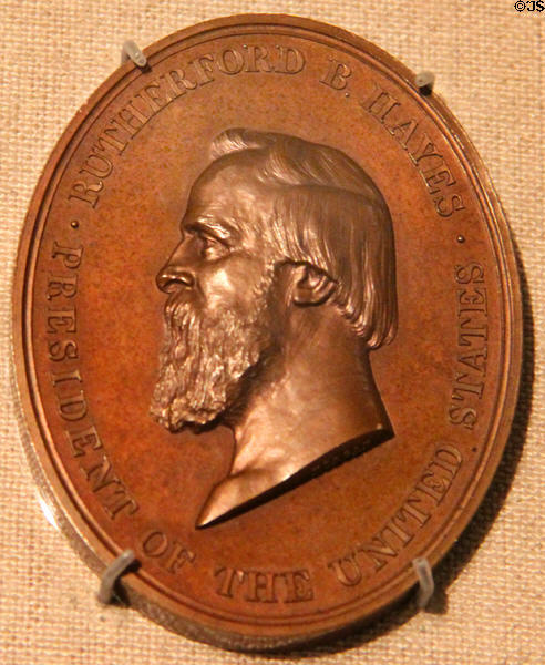 Rutherford B. Hayes ronze medal (c1879) by George T. Morgan at National Portrait Gallery. Washington, DC.