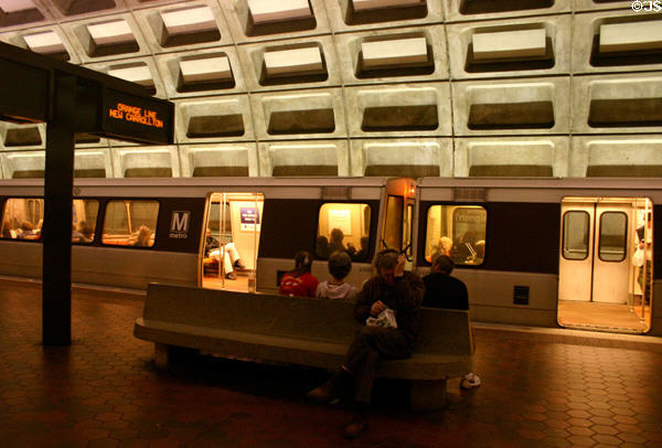 Metro train in station. Washington, DC.