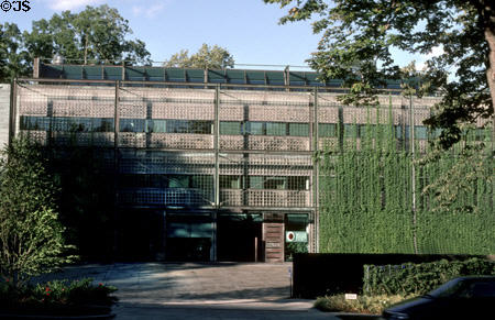 Finnish Embassy (1994) (3301 Massachusetts Ave.). Washington, DC. Style: Modern steel & glass block.