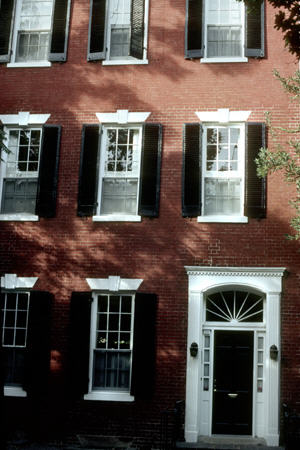Former home of John Fitzgerald Kennedy until he moved to The White House (3307 N St. NW, Georgetown). Washington, DC. On National Register.