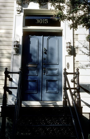 Iron steps & door (c1794) (3015 Dumbarton Ave. NW, Georgetown). Washington, DC.