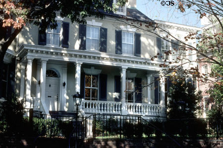 Georgetown federal-style house with porch (N St. NW between 30th & 31st Sts.). Washington, DC.