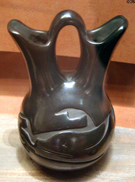 Pottery wedding vase (c1890) from Santa Clara, NM at National Museum of the American Indian. Washington, DC.