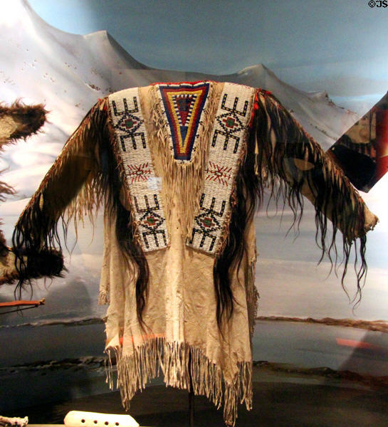 Lakota fringed leather shirt with beadwork (c1880) at National Museum of the American Indian. Washington, DC.