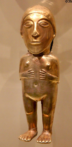 Gold figure (1400-1500) from Peru at National Museum of the American Indian. Washington, DC.
